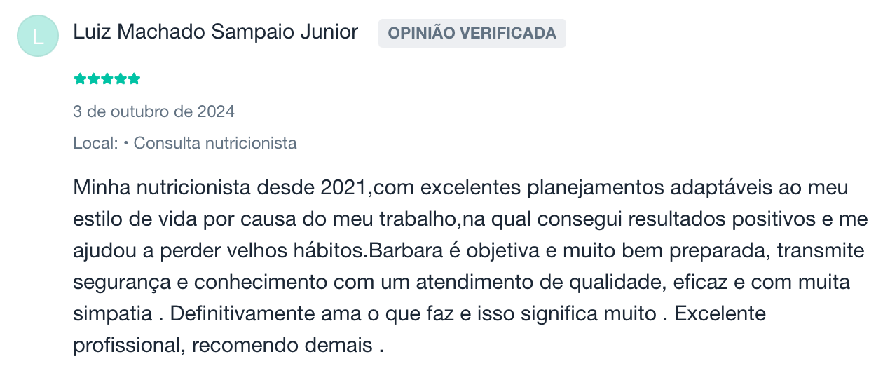 Nutricionista Barbara Moraes Depoimentos Pacientes Perda de Peso